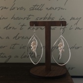 法式 上新9折 硕果 复古耳环女拉丝质感水滴圆环小众设计耳钉耳夹