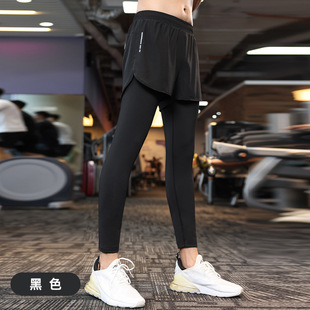 专业跑步紧身长裤男运动裤速干假两件马拉松压缩裤装可放手机秋冬
