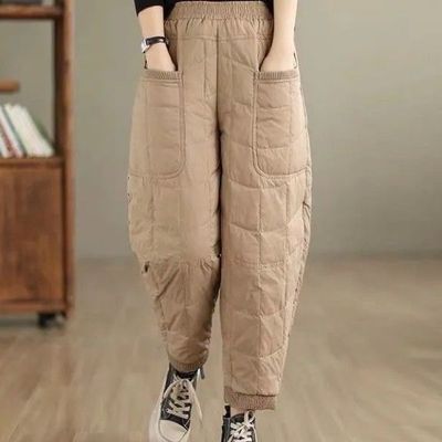 小个子棉裤女冬季外穿时尚防寒防风女款羽绒棉裤女休闲小脚哈伦裤