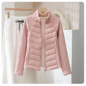 2025拼接运动棉衣瑜伽棉服女士新款 立领修身 户外保暖轻薄防风外套