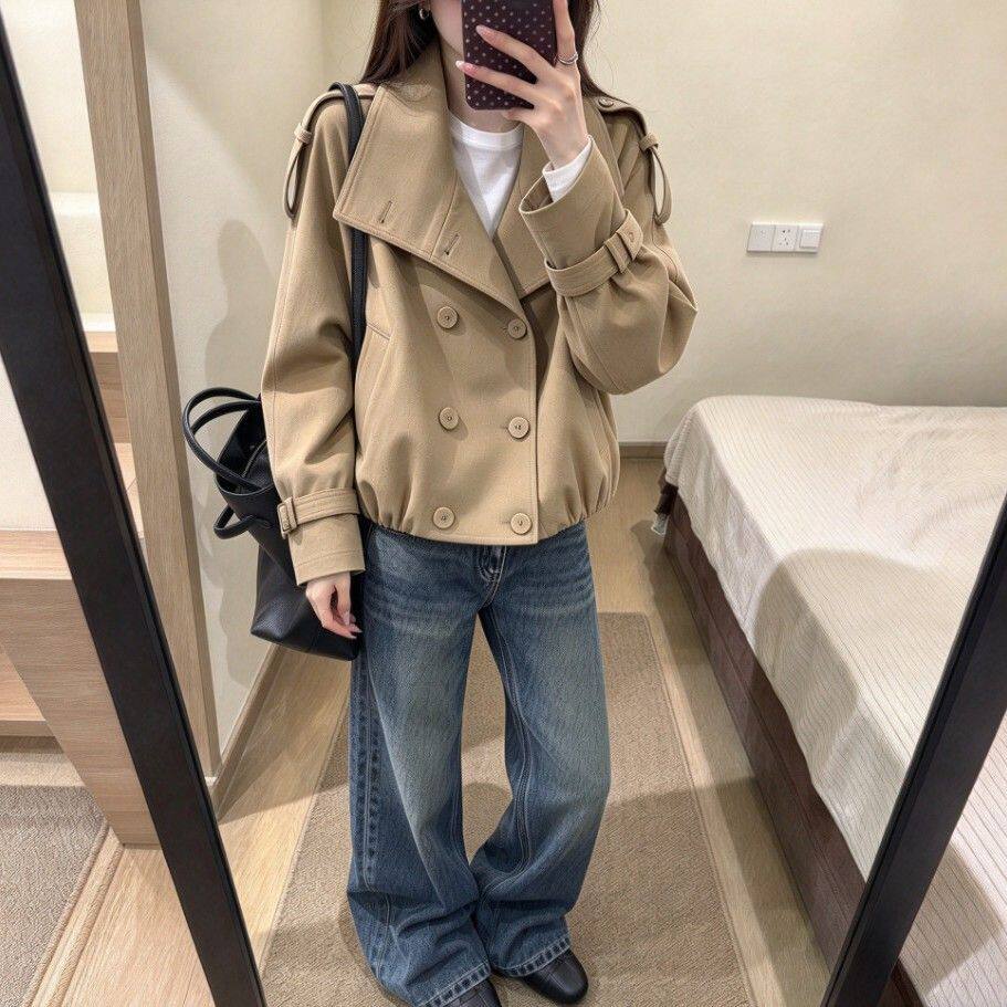 休闲风咖色风衣外套女秋季新款小个子短款时尚高级感韩系防风外套