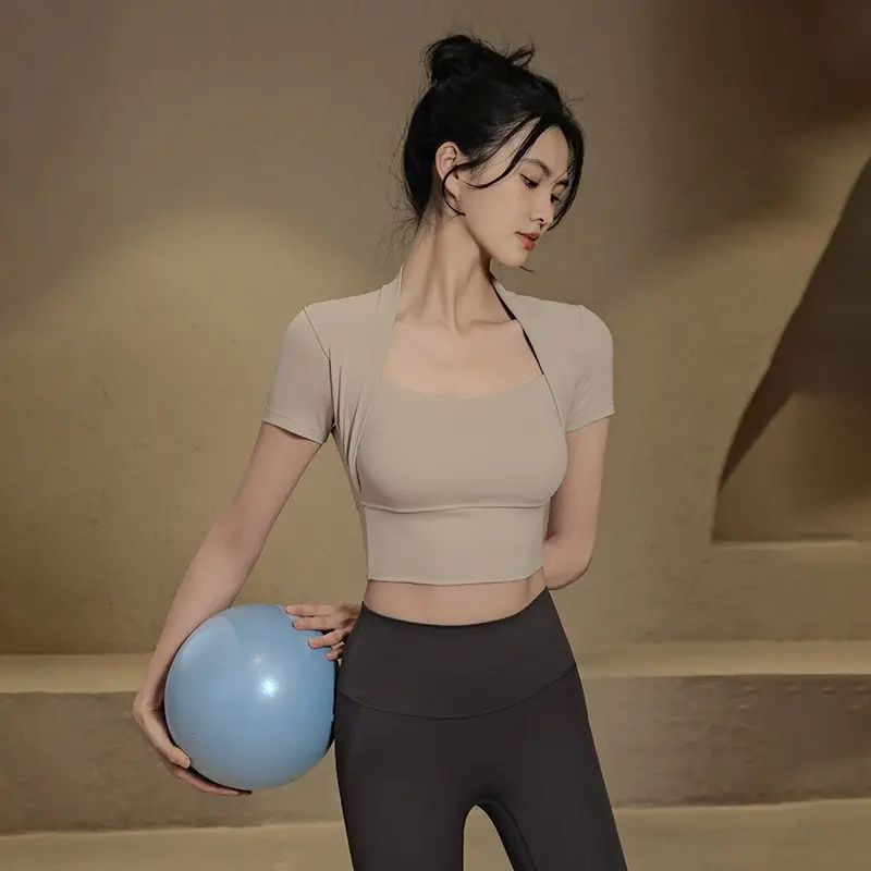 2025新款跑步速干显瘦短袖恤普拉提训练健身服瑜伽健身跑步运动服