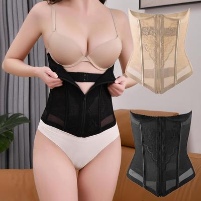 拉链宫廷收腹带女收小肚子产后束腰带沙漏女神腰封透气塑身衣