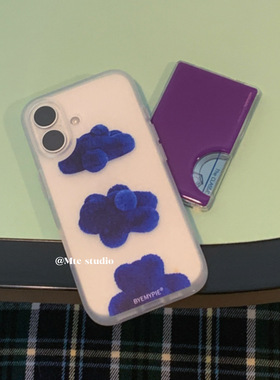 韩系ins欧尼同款蓝色小熊适用17pro苹果17ProMax手机壳iPhone16/14新款15Promax保护套13外壳16promax保护壳