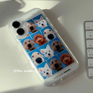 byemypie韩系ins风小众可爱狗狗大头贴照片软萌治愈适用iphone16/15promax苹果14/13/12手机壳保护套16防摔