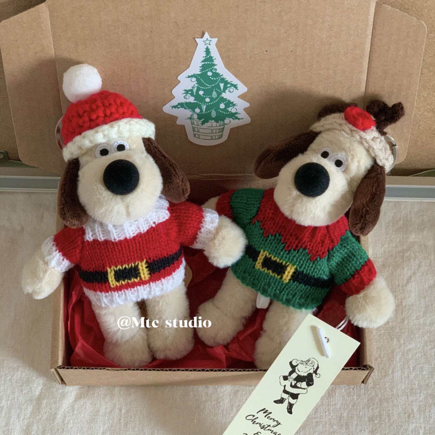 韩国ins新年圣诞红可爱小狗挂件卡通搞怪钥匙链包包挂件车钥匙扣