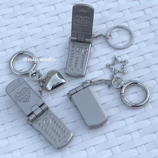 韩国ins博主同款复古有调性挂饰包包挂件ins风小众创意翻盖钥匙扣
