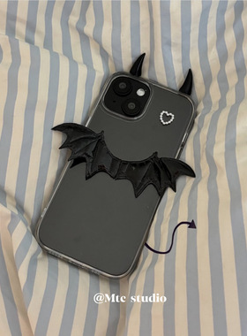 古早韩系ins小众可爱天使恶魔博主同款复古个性适用iphone16/15promax苹果14/13/12手机壳保护套16pro防摔