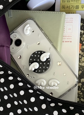 韩系ins小众古早波点元素天使磁吸手机支架高颜值氛围感气囊支架