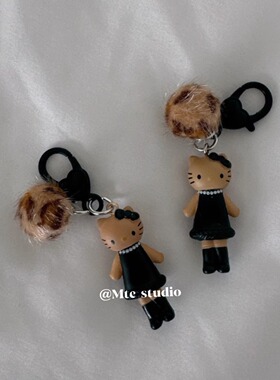 秋冬新款甜美可爱迷你版kitty车钥匙扣AirPods挂饰包包挂件治愈萌