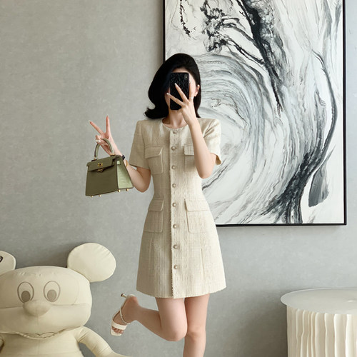 法式高级感小香风连衣裙