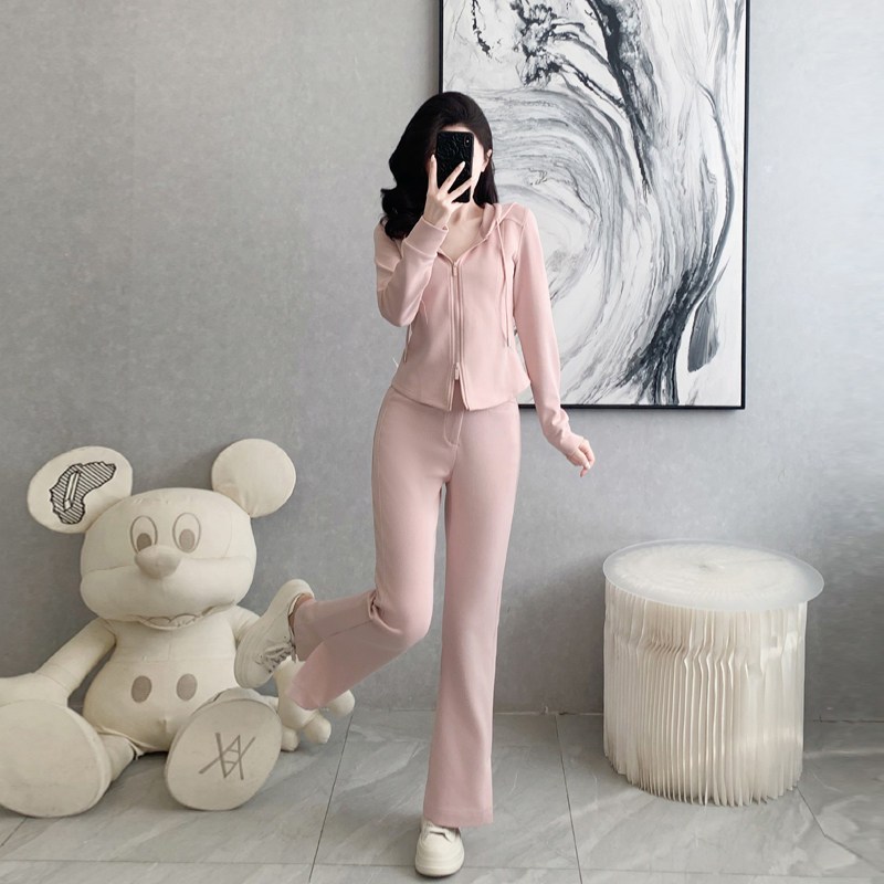 休闲套装女2025春装新款运动连帽长袖卫衣阔腿裤子两件套时尚洋气,女装/女士精品,时尚套装,淘宝优惠券,粉丝福利购,淘宝优惠卷