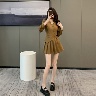 法式名媛小香风气质长袖连衣裙女春秋季新款收腰显瘦a字裙小个子