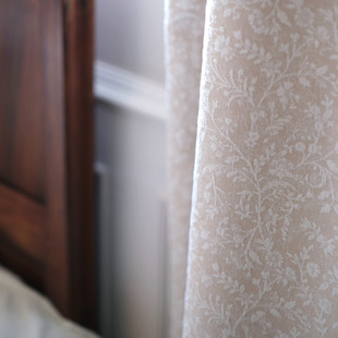 Loire卢瓦尔 浅米咖色细腻提花窗帘温馨美式轻奢复古遮光加厚定制