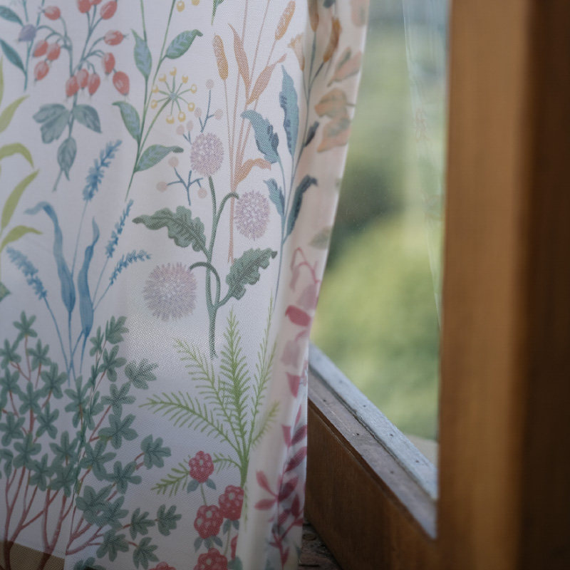 Portree波特里 米白色网纹纱透气透光不透人清新田园治愈窗纱窗帘