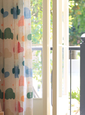 Kalamáta卡拉玛塔 云朵纱弱光白透窗帘卡通治愈韩系日系窗纱定制