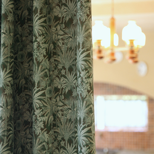 Bucovina布科维纳 95%物理遮光复古田园美式涤棉窗帘定制卧室阳台