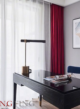 Essen埃森 枫叶红复古轻奢欧式丝绒遮光窗帘定制客厅卧室试衣间