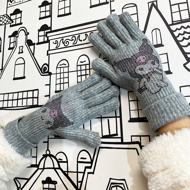 羊毛混纺针织手套女冬季保暖可触屏软糯毛线露指五指手套,服饰配件/皮带/帽子/围巾,手套,淘宝优惠券,粉丝福利购,淘宝优惠卷