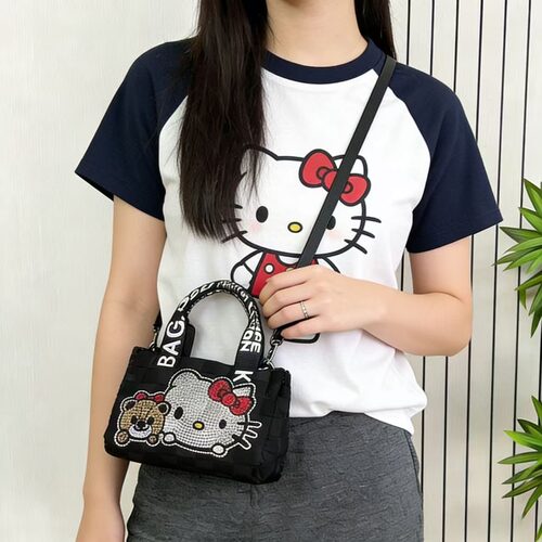 HelloKitty极光钻石女包2025夏季新款珍珠链条包轻奢单肩斜挎包