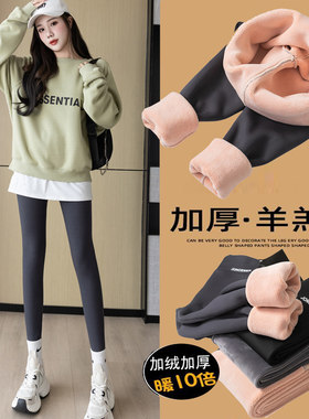 高腰鲨鱼裤女打底裤外穿秋冬2024新款加绒加厚保暖裤弹力显瘦裤子