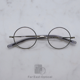 万年龟kamemannen镜框日本手工眼镜纯钛鼻托圆框近视眼镜架KMN103