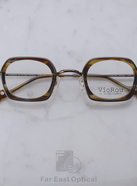 Viorou日本手工眼镜色彩力量小众高度数光学眼镜框 Shingo玳瑁色