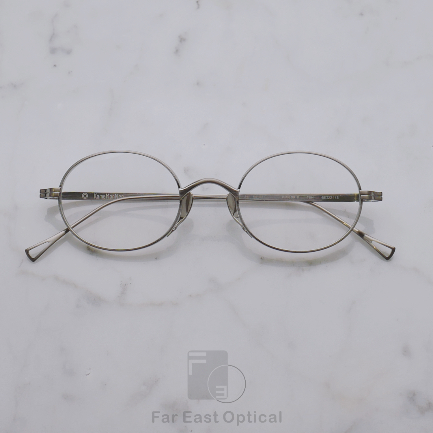 万年龟KameMaNen日本手工纯钛镜框女鹅蛋框近视眼镜架男KMN9918