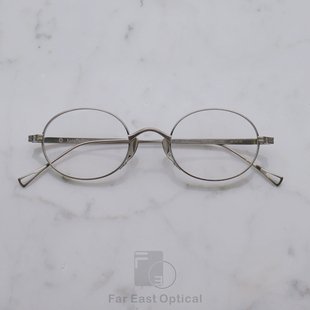 万年龟KameMaNen日本手工纯钛镜框女鹅蛋框近视眼镜架男KMN9918