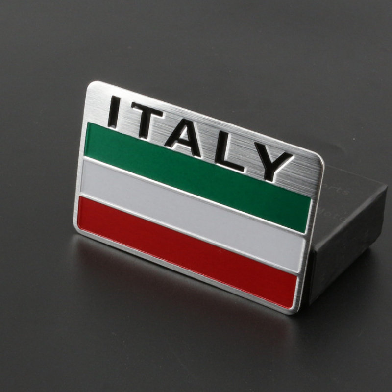 意大利国旗车贴汽车金属装饰贴个