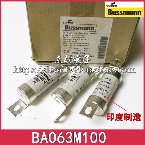 美国BUSSMANN熔断器BAO63M100英制BS88:2 1992 550V gM