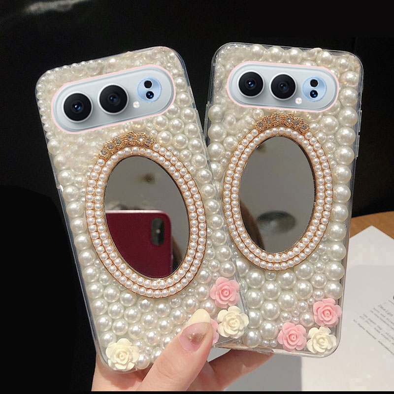 适用于荣耀500Pro手机壳全包边MEP-AN00保护壳软硅胶荣耀500Pro手机壳带化妆镜子防摔女款水钻外壳手机套5G