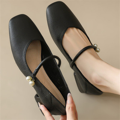 真皮法式小香风玛丽珍鞋