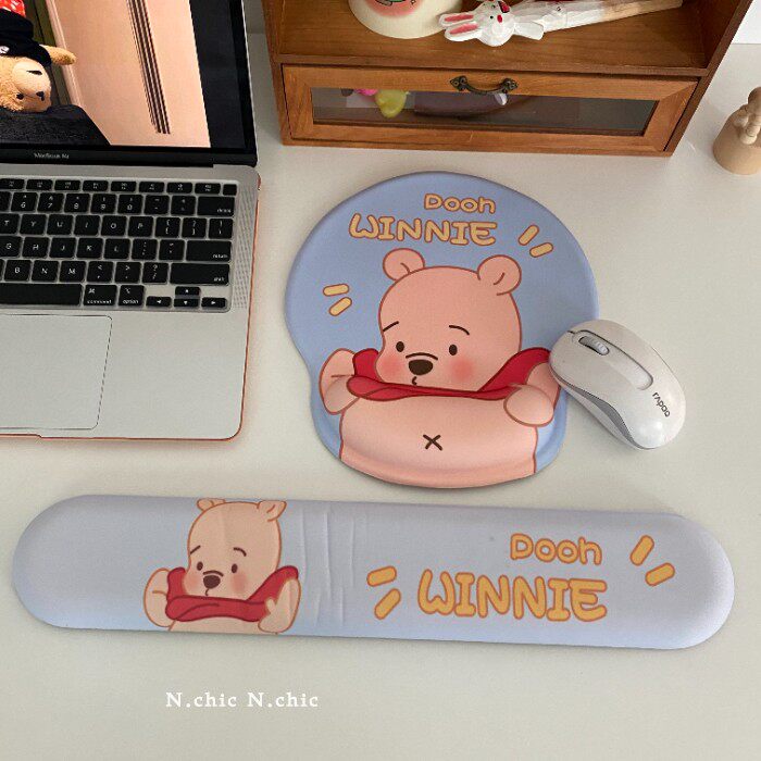 ANIME CARTOON CUTE FAT BELLY LITTLE YELLOW BEAR CUTE MOUSE PAD LONG HAND REST DESKTOP WRIST MOUSE ANTI-SLIP PAD