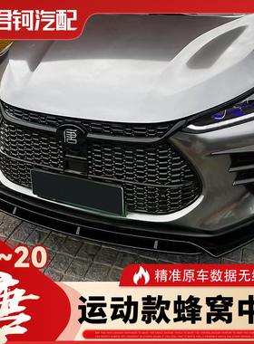 唐中网前脸通风蜂窝黑色中网汽车车标用于唐18-20款DM