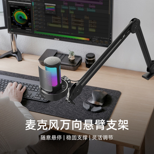 fifine麦克风悬臂吊臂支架加强型桌面主播直播话筒折叠伸缩架BM63