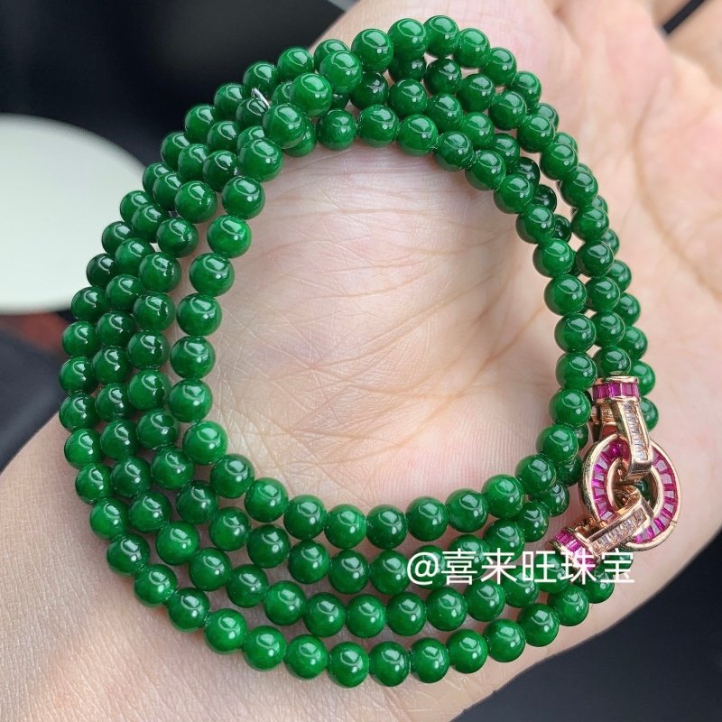 天然缅甸老坑翡翠冰种祖母绿满绿圆珠子手串手链项链珠串玉石配饰,珠宝/钻石/翡翠,手链/手串,淘宝优惠券,粉丝福利购,淘宝优惠卷