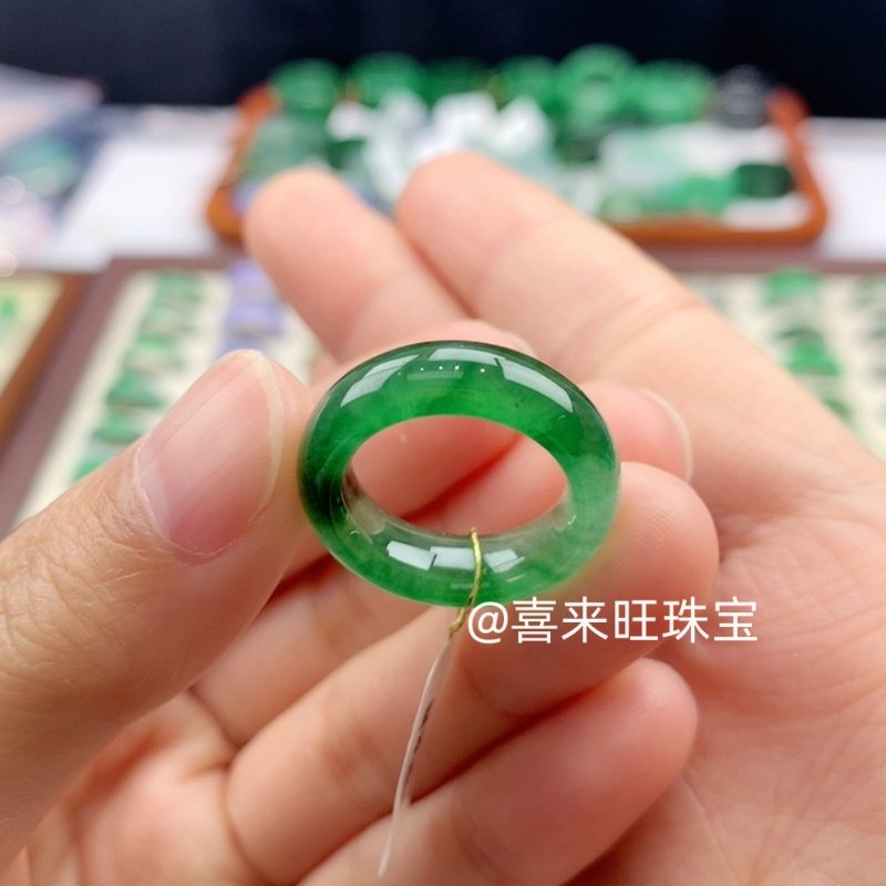 天然缅甸老坑翡翠冰种飘绿帝王绿满阳绿辣绿玉石戒指指环戒圈扳指,珠宝/钻石/翡翠,戒指/指环,淘宝优惠券,粉丝福利购,淘宝优惠卷