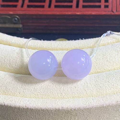 冰种紫罗兰浅紫圆珠手串手链散珠