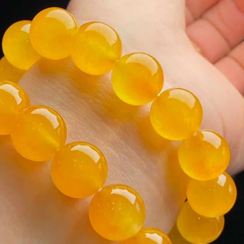 天然缅甸老坑翡翠冰种黄翡冰黄色圆珠子手串手链珠串项链玉石配饰,珠宝/钻石/翡翠,手链/手串,淘宝优惠券,粉丝福利购,淘宝优惠卷