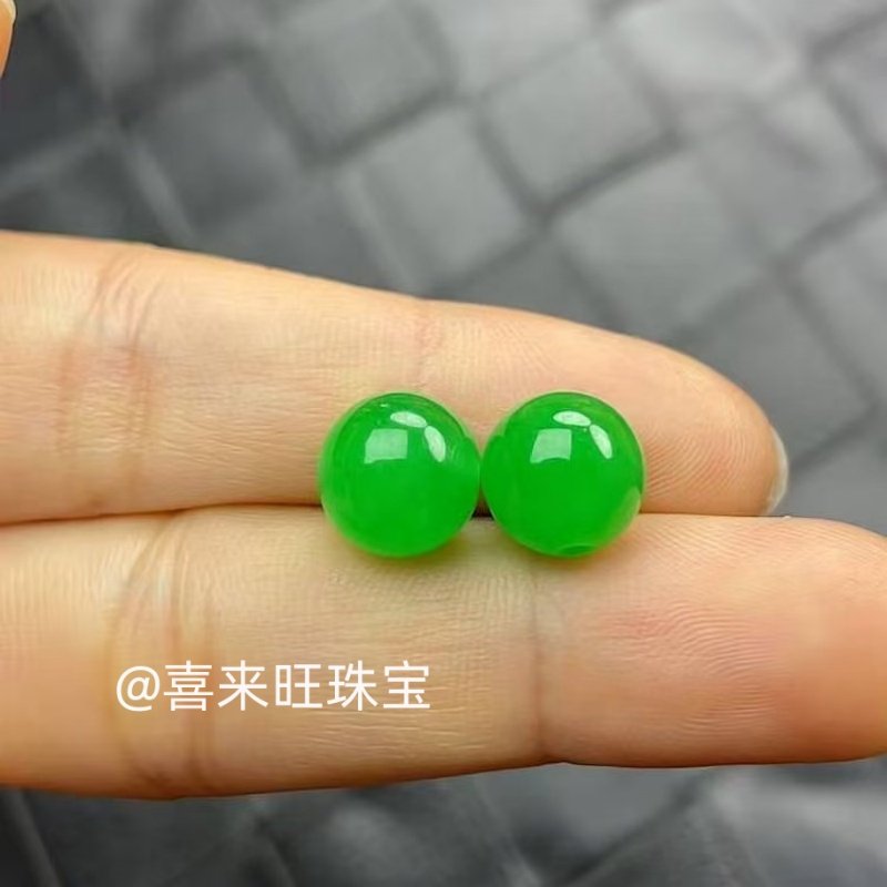天然缅甸老坑翡翠冰种满阳绿辣绿圆珠子手串手链单颗散珠玉石配饰,珠宝/钻石/翡翠,手链/手串,淘宝优惠券,粉丝福利购,淘宝优惠卷