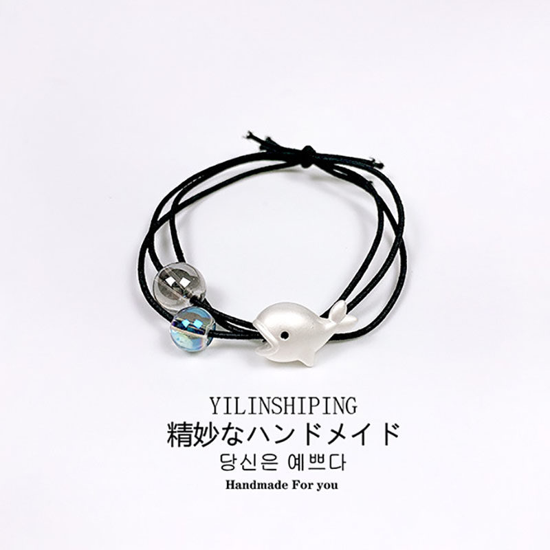 可爱鲸鱼发圈韩版小清新头绳网红少女心扎马尾森女系橡皮筋头饰品