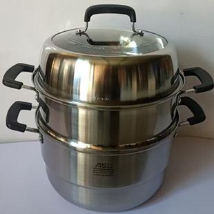 爱仕达蒸锅26/28/30cm/不串味三层一体钢家用蒸菜锅