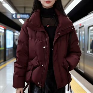 牛津布国标鸭绒羽绒服女2025冬季新款中青年妈妈宽松保暖百搭外套