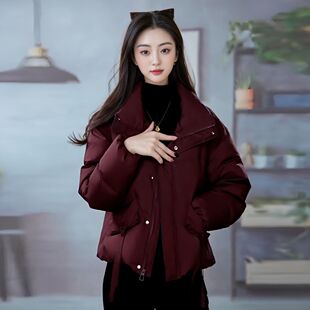 高级牛津布国标鸭绒羽绒服女2025冬季新款中青年妈妈宽松外套女