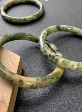 【618品】f152天然岫玉地球蓝虎皮兰冰蓝手镯细圆条叮当一物一图