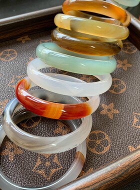 【60-66内径】天然多色玛瑙手镯一物一图可选