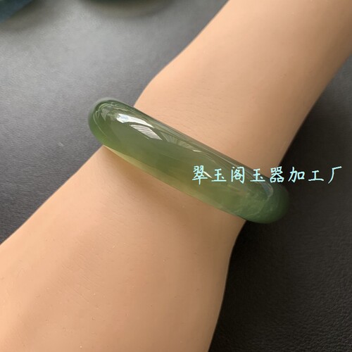 【绿冰手镯小口童镯】xt1天然岫玉高冰一物一图49-52内径