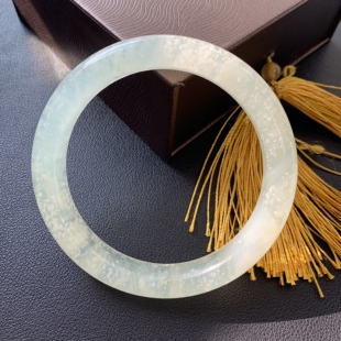 【雪景料暴风雪】天然岫玉FX白冰绿冰灰冰手镯一物一图送女