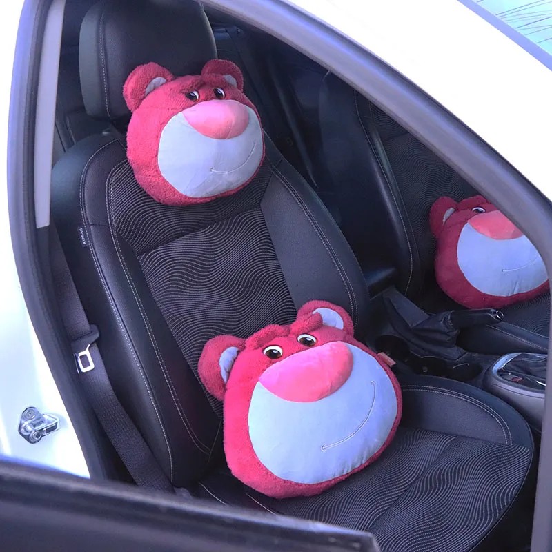 网红卡通可爱草莓熊库洛米汽车车用头枕护颈枕靠枕车载枕头少女心